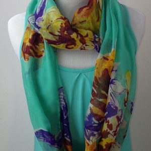 Aqua Flower Infinity Scarf