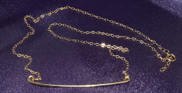 Gold-Filled Textured Bar Necklace