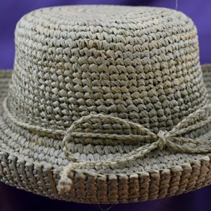 Crocheted 100% Raffia Straw Hat