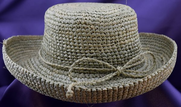 Crocheted 100% Raffia Straw Hat